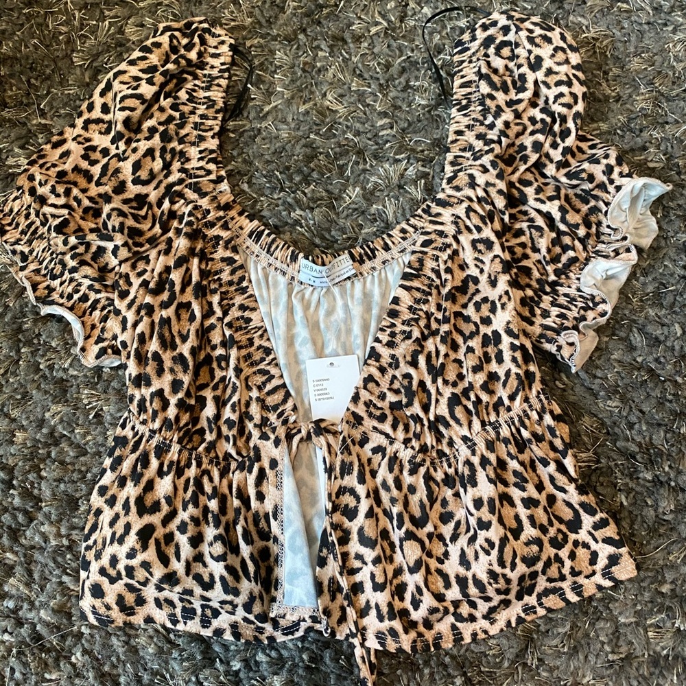 Urban Outfitters Cheetah Tie Top